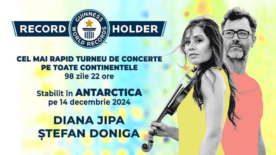 Diana Jipa și Ștefan Doniga, în Cartea Recordurilor pentru cel mai rapid turneu de concerte pe toate continentele 1 Diana Jipa și Ștefan Doniga, în Cartea Recordurilor pentru cel mai rapid turneu de concerte pe toate continentele